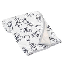 Lambs & Ivy Black & White Winnie The Pooh Baby Blanket Image 1