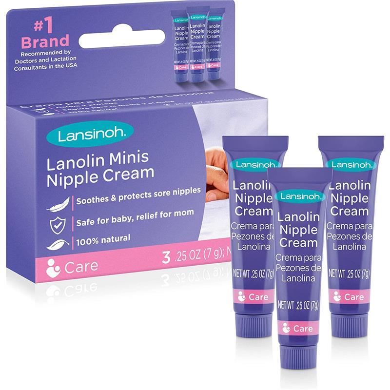 Lansinoh - Lanolin Nipple Cream for Nursing, 3 Mini Tubes/0.75oz