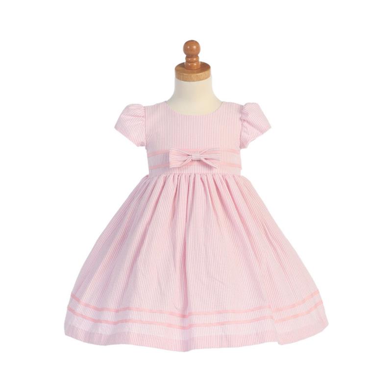 Lito Baby Girl Cotton Seersucker Light Pink Dress