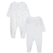Little Me - 2Pk Baby Footies Ducks White Image 1