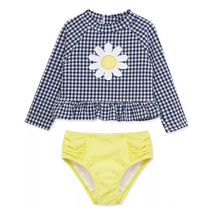 Little Me - 2Pk Baby Girls Gingham Rashguard Swim Set Image 1