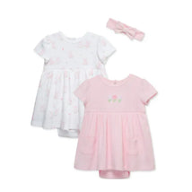 Little Me - 2Pk Tulips Baby Bsuit Dress Pink Image 1