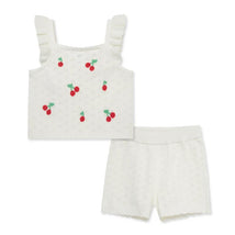 Little Me - Baby Girl Cherry Pointelle Knit Set, Ivory Image 1