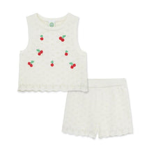 Little Me - Baby Girl Cherry Pointelle Set, Ivory Image 1