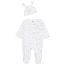Little Me - Baby Girl Pink Bunny Footie & Hat Image 1
