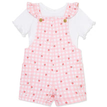 Little Me - Baby Girl Strawberry Knit Shortall Set Pink Image 1