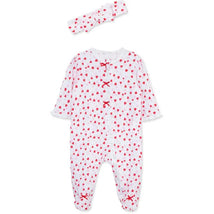 Little Me - Baby Girl Valentine Footie & Headband Image 1