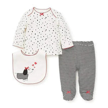 Little Me Dalmatian Lap Shoulder Dot Bib Set Black Image 1