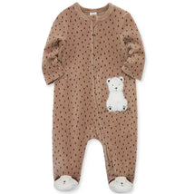 Little Me - Fuzzy Bear Footie, Brown Image 1
