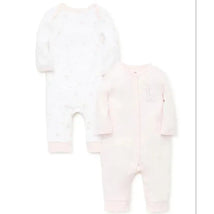 Little Me - Giraffe 2 Pack Coverall, Pink Image 1
