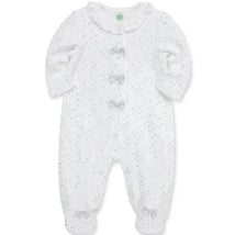 Little Me - Silver Hearts Footie, Ivory Image 1