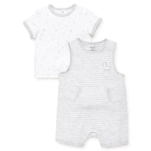 Little Me Zebra Shortall Set - Grey Image 1