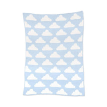 Living Textiles Chenille Baby Blanket - Blue Clouds Image 1