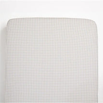 Living Textiles - Cotton Jersey Fitted Sheet, Cream Gingham Image 1