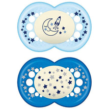 Mam - 2Pk Original Night Baby Pacifier, Glows in The Dark, Colors May Vary Image 1