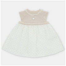 Martin Aranda - Baby Girl Dress Knit & Woven Fabric, Plumeti Volterra, Arena Image 1