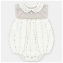 Martin Aranda Baby Girl Short Romper Knit Quebec, Beige Mix Image 1