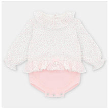 Martin Aranda - Draylon Knit & Woven Short Romper Preston, Light Pink & White Image 1