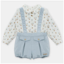 Martin Aranda - Set: Shirt & Coordinated Shorts With Straps Sheffield Blue Grey Image 1