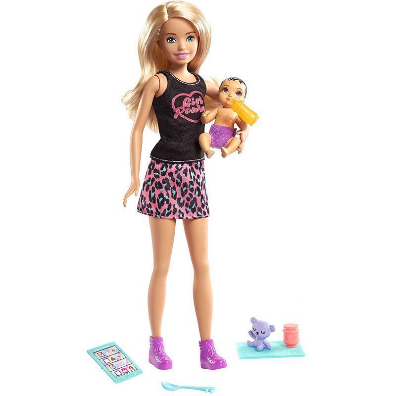 Mattel- Barbie Babysitter Doll/Baby/Accessory Blonde- Toddler Toy
