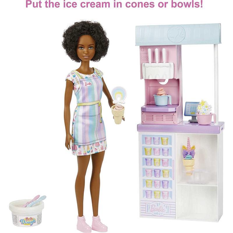 Mattel - Barbie Ice Cream Shop Playset with Brunette Doll Image 5