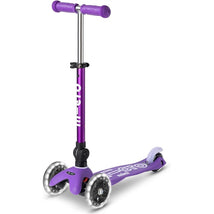 Micro Kickboard - Mini Foldable LED Kids Scooter for Ages 2-5 - Motion-Activated PU LED Wheels - PURPLE Image 1