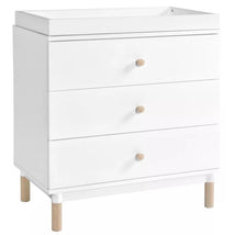 Million Dollar Baby - Babyletto Gelato 3-Drawer Changer Dresser with Removable Changing Tray, White & Washed Natural Image 1