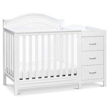 Million Dollar Baby Davinci Charlie 4-in-1 Convertible Mini Crib and Changer Combo, White Image 1