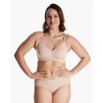 Momcozy Seamless Floral Push Up Nursing Bra - Oyster Pink Image 1