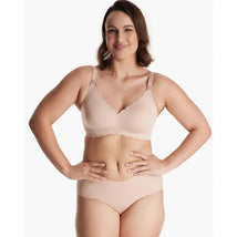 Momcozy - Yn46 Seamless Floral Push Up Nursing Bra-Oyster Pink, Xl Image 1