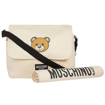 Moschino Baby - Diaper Bag With Changing Mt Bear Logo Print, Beige Image 1