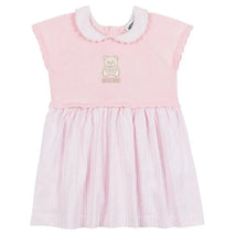 Moschino Baby - Girl Short Sleeve Knit Top Striped Dress, Light Pink Image 1