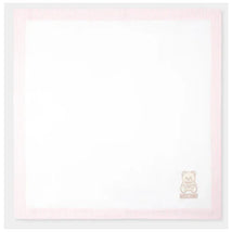 Moschino Baby - Popeline Striped Blanket With Bear Embroidery, Light Pink Image 1