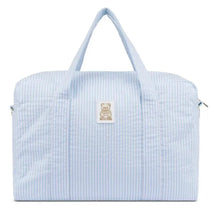 Moschino Baby - Striped Diaper Bag With Bear Patch Changing Mat Light Blue Image 1