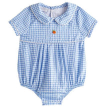 Mud Pie - Baby Blue Gingham Pumpkin Bubble Image 1