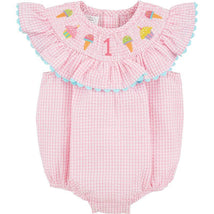 Mud Pie - Baby Girl One Smocked Bubble, Pink  Image 1