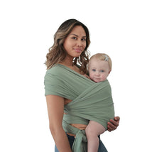 Mushie 100% Organic Cotton Baby Wrap Carrier - Roman Green Image 1