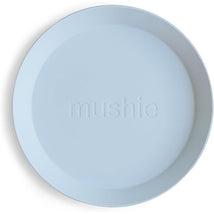 Mushie Silicone Round Plate Dinnerware Set 2 Pack - Powder Blue Image 1