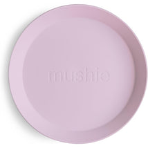 Mushie Silicone Round Plate Dinnerware Set 2 Pack - Soft Lilac Image 1