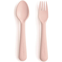 Mushie Silicone Dinnerware Fork & Spoon Set - Blush Image 1