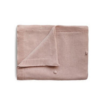 Mushie - Knitted Textured Dots Baby Blanket - Blush Image 1