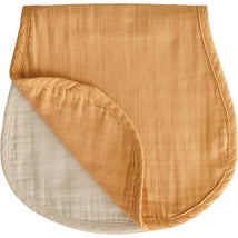 Mushie Organic Cotton Muslin Burp Cloths 2-Pack - Fall Yellow/Fog Image 1