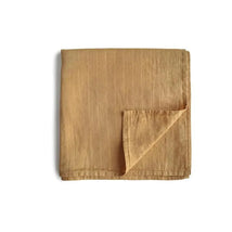 Mushie - Muslin Swaddle Blanket - Fall Yellow Image 1