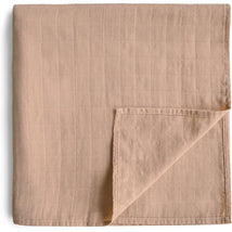 Mushie Organic Cotton Muslin Swaddle Blanket - Natural Image 1