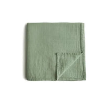 Mushie - Muslin Swaddle Blanket - SAge Image 1