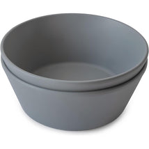 Mushie Silicone Round Bowl Dinnerware Set 2 Pack - Smoke Image 1