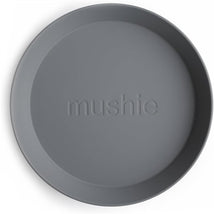 Mushie Silicone Round Plate Dinnerware Set 2 Pack - Smoke Image 1