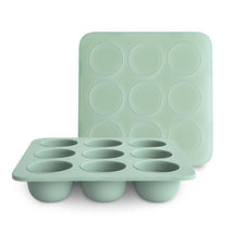 Mushie - Silicone Baby Food Freezer Tray with Lid, 9 Cups 1.5oz, Cambridge Blue Image 1