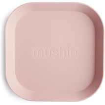 Mushie Silicone Square Plate Dinnerware Set 2 Pack - Blush Image 1