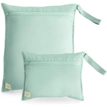 Mushie - Water Resistant Wet Bags, Large & Small Reusable Storage Bag, Set of 2 Roman Green Image 1